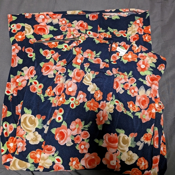 Charter Club floral dress form fitting dressy size 8 navy and coral and green - Picture 2 of 11